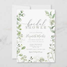 Convite Chá de panela Botânico Verde Moderno