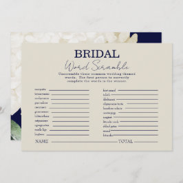 Convite Chá de panela Branco do marinho Branco - Jogo do W