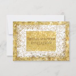 Convite Chá de panela branco do Ouro personalizado