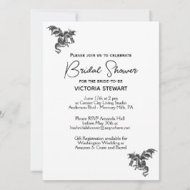 Convite Chá de panela Branco Dragon Fantasy