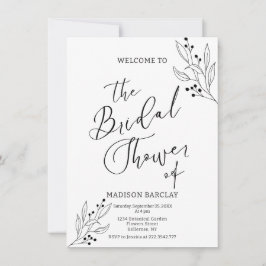 Convite Chá de panela Branco e Preto Clássico