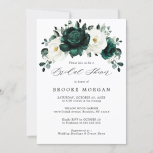 Convite Chá de panela Branco Emerald Greenery Eucalyptus