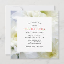 Convite Chá de panela Branco Floral