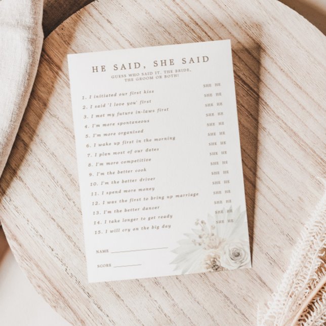 Convite Chá de panela branco Floral disse que ela disse "C (Criador carregado)