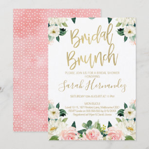 Convite Chá de panela Bridal Floral Rosa