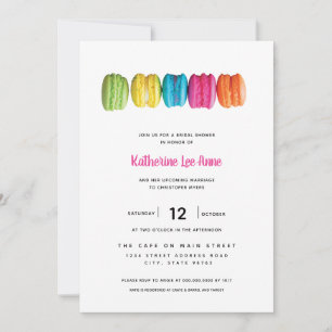 Convite Chá de panela brilhante de Macaron