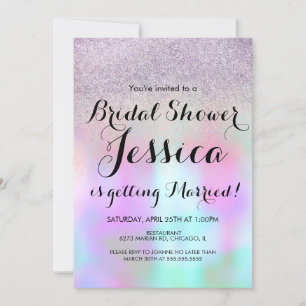 Convite Chá de panela brilhante de mármore líquido de t