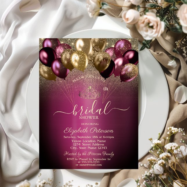 Convite Chá de panela brilhante dos balões (Criador carregado)