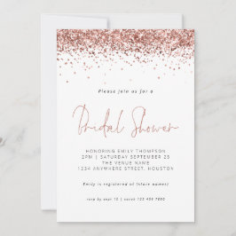 Convite Chá de panela brilhante Dourado de Rosa brilhante 