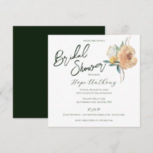 Convite Chá de panela Brilhante Flores de Verão Elegantes