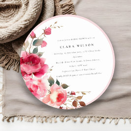 Convite Chá de panela Brilhante Vermelho Rosa Rosa Rosa Ro