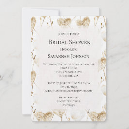 Convite Chá de panela Brown Cream Boho Hearts