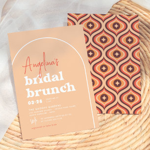 Convite Chá de panela Brunch de Arco Retroativo Laranja Mo
