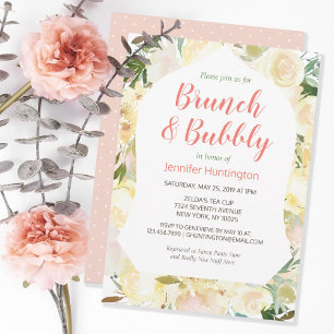 Convite Chá de panela Brunch e Bubble Boho