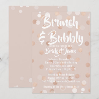 Convite Chá de panela Brunch e Bubble Confetti