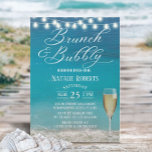 Convite Chá de panela Brunch e Bubble Summer Beach<br><div class="desc">Convites de chá de panela Florais de Verão de Praia de Brunch e Bubble Baby.</div>