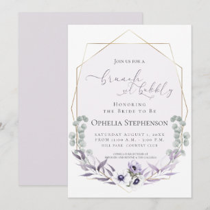 Convite CHÁ DE PANELA  Brunch e Bubbles Lilac Floral