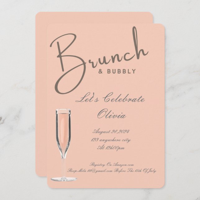 CONVITE CHÁ DE PANELA BRUNCH E BUBBLY (Frente/Verso)