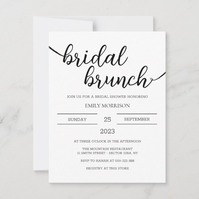 Convite Chá de panela Brunch Invitation Boho (Frente)