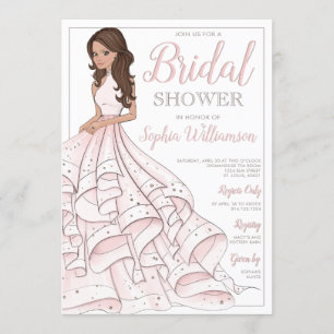 Convite Chá de panela Brunette Glitter Bride