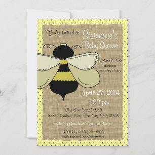 Convite Chá de panela Bumble Bee e Burlap