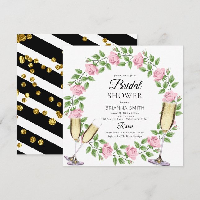 Convite Chá de panela buquê (Frente/Verso)