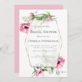 Convite CHÁ DE PANELA | Buquê de Papoila Rosa