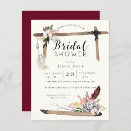 Convite Chá de panela Burgundy Boho