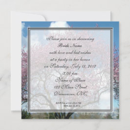 Convite chá de panela, cerejeira florescendo