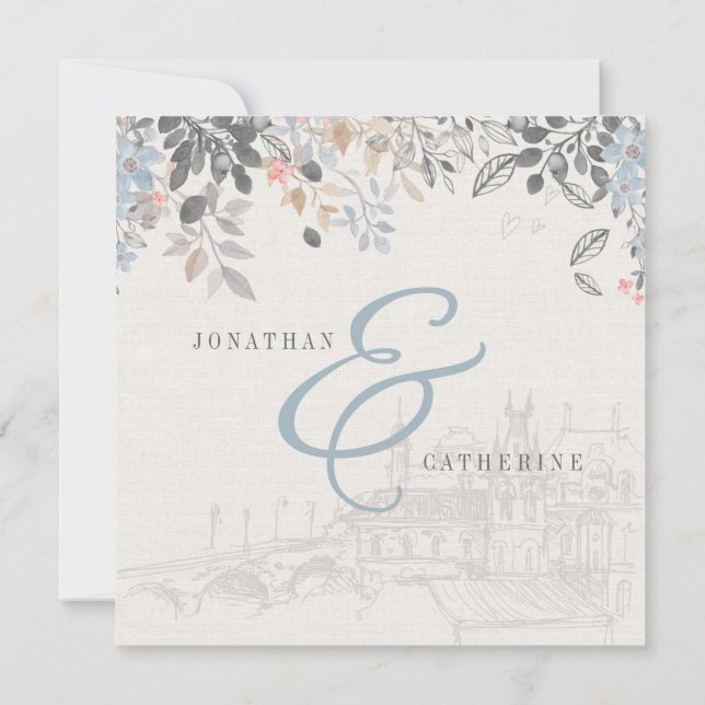 Convite Chá de panela Charm do Velho Mundo (Verso)