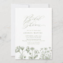 Convite Chá de panela Chic Boho de Flor Selvagem