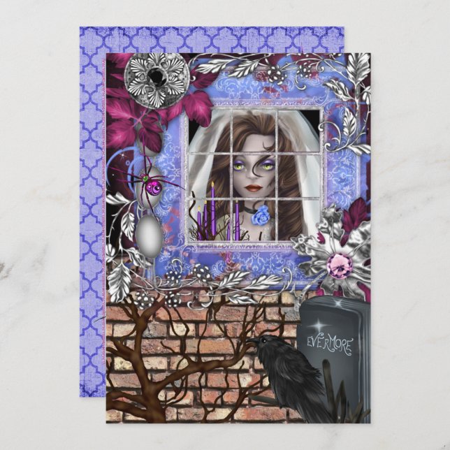 Convite Chá de panela Chic Halloween (Frente/Verso)