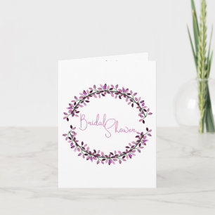 Convite Chá de panela Chic Violet Leafy Wreath Custom