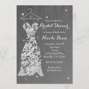 Convite Chá de panela chique cinzento moderno do vestido