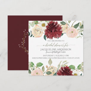 Convite Chá de panela Chrysanthemum Marsala Rosa