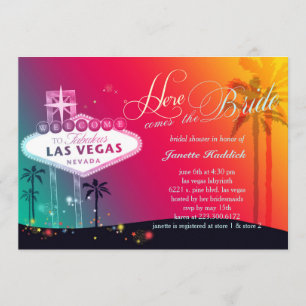 Convite Chá de panela colorido de Las Vegas
