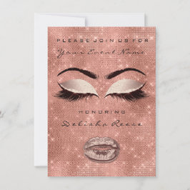 Convite Chá de panela com brilho Dourado 16º Rosa