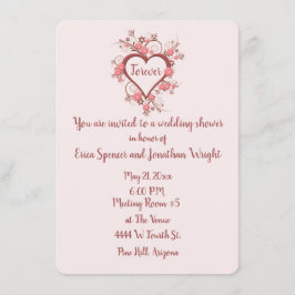 Convite Chá de panela com Coração Barroco Romântico