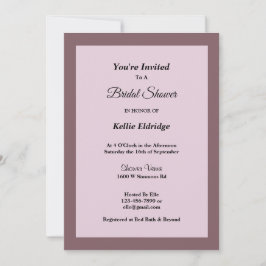 Convite Chá de panela com moldura de púrpura/pincel