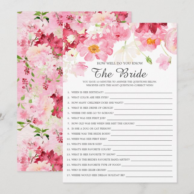 Convite Chá de panela Como Você Conhece O Jogo Da Noiva? (Frente/Verso)