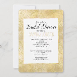 Convite Chá de panela Confetti de Dispersor de Pó Dourado