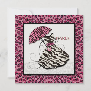 Convite Chá de panela Convida Leopard, Vestido Retro, Par