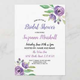 Convite Chá de panela Convidar Lilac Flor Roxo
