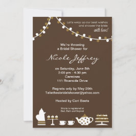 Convite Chá de panela Convide Castanho De Chocolate, Luzes