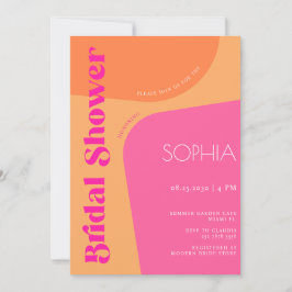 Convite Chá de panela cor-de-rosa abstrato moderno