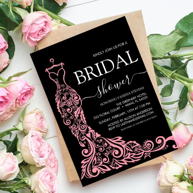 Convite Chá de panela cor-de-rosa brilhante (Criador carregado)