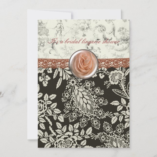 Convite Chá de panela cor-de-rosa do laço (Frente)