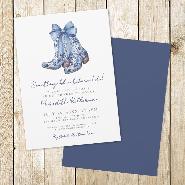 Convite Chá de Panela Country Cowboy Casamento (Country Bow Cowboy Bridal Shower Invitation)