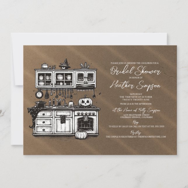 Convite Chá de panela Creepy Kitchen (Frente)