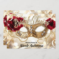 Chá de panela Creme Dourado Rosa vermelha Mascarad